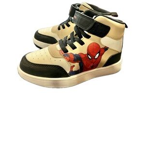 Spider-Man Kids High-Top Sneakers - Black and Tan